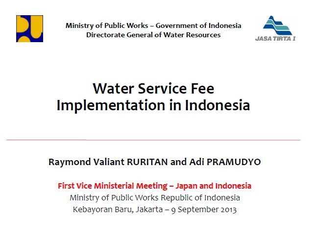 Water Service Fee Implementation in Indonesia